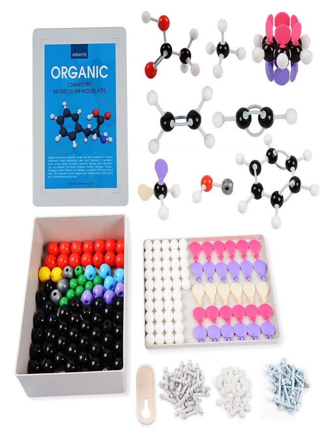 Armyte Organic Chemistry Model Kit (307 PCS) - Armyte Chemistry Molecular Model for Teacher Student and Young People Academic Chemistry Education, Pack with Atoms, Bonds, Electron Orbital (Colorful) - Image 1